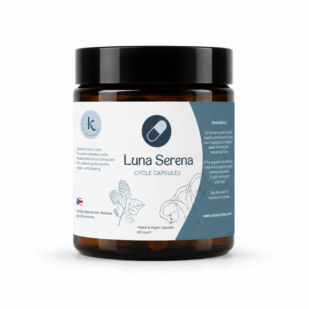 Luna Serena Cycle Caps (Dolores Menstruales)